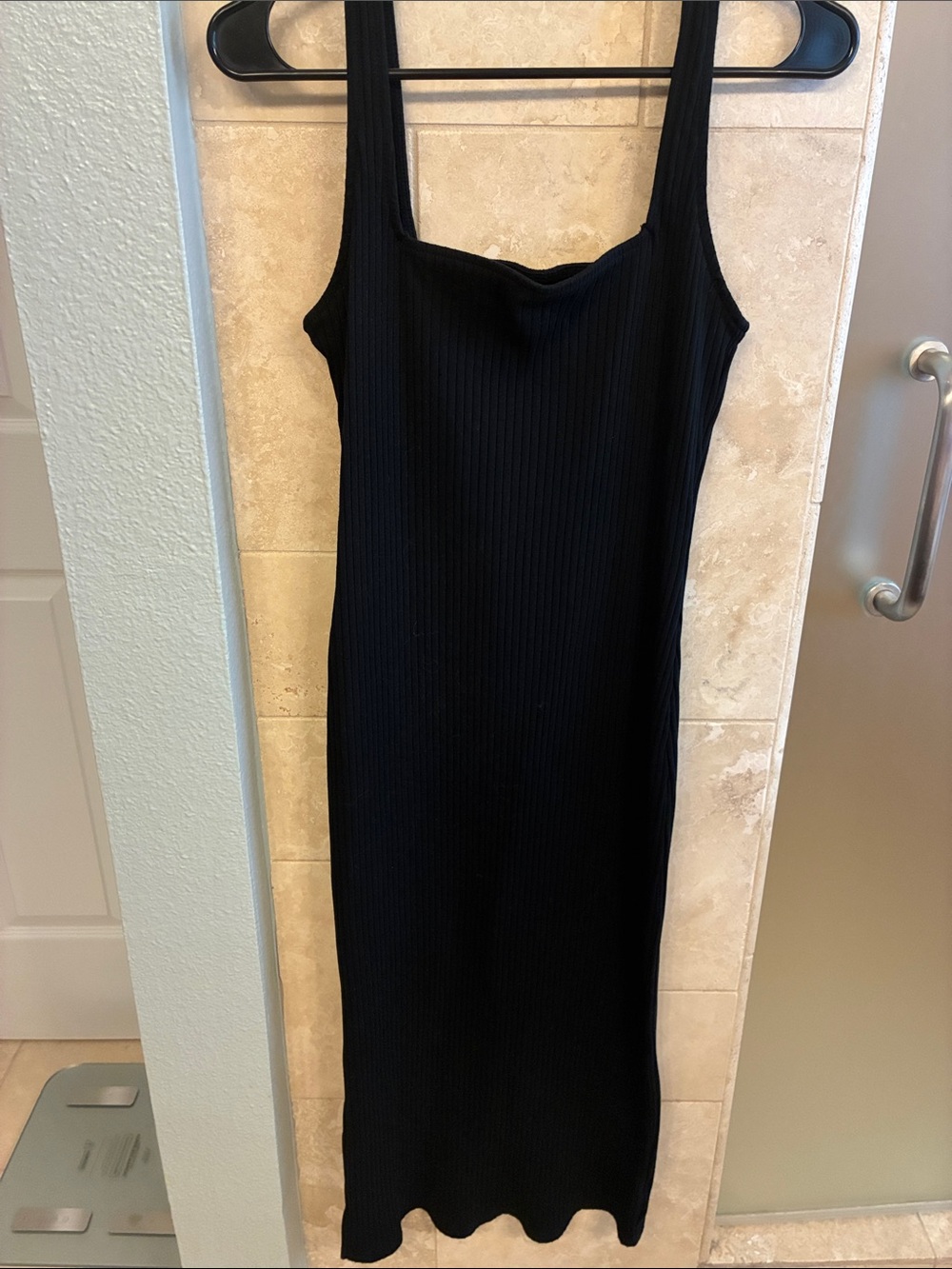 wild fable Black Ribbed Tank Midi Dress